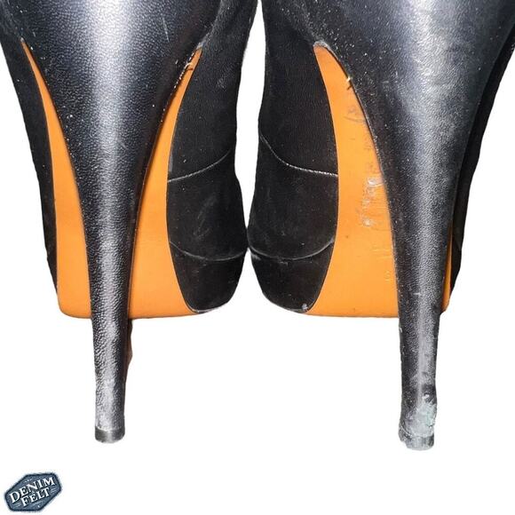 Gucci Women’s Betty Designer Black Leather Round Toe Platform Pumps/Heels - Picture 6 of 16